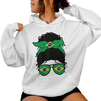 Brasileña Chica Brasil Bandera Brasileña Orgullosa Sudadera con capucha para mujer - Regaloses