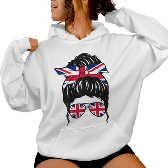 Chica Británica Gran Bretaña Bandera Británica Orgullosa Brit Sudadera con capucha para mujer - Regaloses