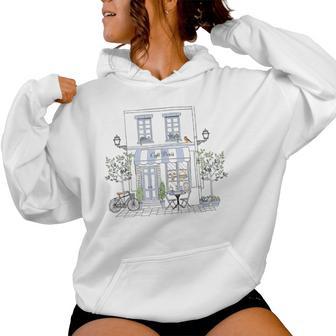 Cute French Coffee Café Paris Graphic Drawing Souvenir Women Hoodie - Thegiftio UK