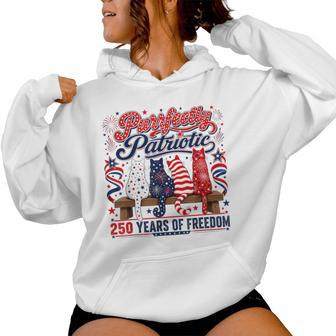 Cute Purrfectly Patriotic Cats 4Th Of July Graphic Women Hoodie - Thegiftio UK