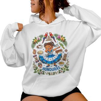 Dabbing Honduras Girl Flag Dress Orchids Pride Heritage Women Hoodie - Monsterry