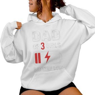 Dad Of Three Girls Daddy And 3 Daughters Father's Day Tri-Blend Women Hoodie - Monsterry CA