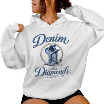Denim And Diamonds Western s Women Hoodie - Thegiftio UK