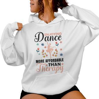 Disfrutando De La Danza Es Terapia Bailarina Bailarina In Mangas Sudadera con capucha para mujer - Regaloses