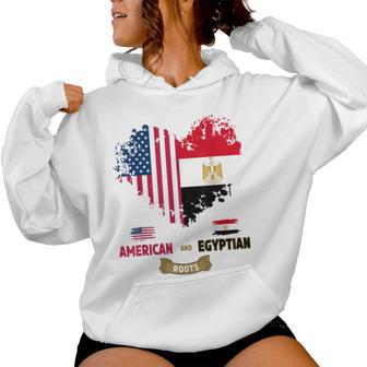 Egypt Usa Roots Idea For American Egyptian Flag Themed Women Hoodie - Thegiftio UK
