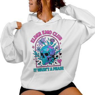 Elder Emo Club Geometric Skeleton With Flowers Women Hoodie - Thegiftio UK