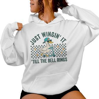 End Of The School Year End Silly Teacher Goose School Out Women Hoodie - Thegiftio UK