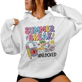 End Of School Year Teacher Last Day Summer Break Unlocked Women Hoodie - Thegiftio UK