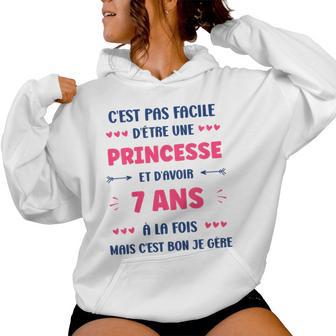 Enfant Fille 7 Ans Enfant Princesse Anniversaire Humour 7 Ans Sweat à capuche femme - Cadeauxyz