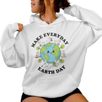 Make Everyday Earth Day Cute Goose Teacher Save Planet Women Hoodie - Thegiftio