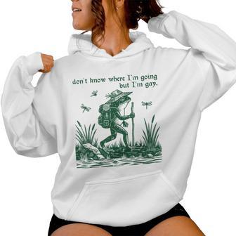 Frog Dont Know Where Im Going But Im Gay Lgbtq Women Women Hoodie - Monsterry