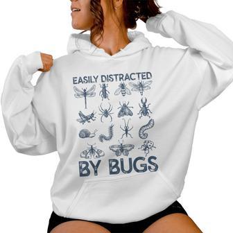 Easily Distracted By Bugs Teacher Entomologist Women Hoodie - Thegiftio UK