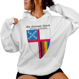 Episcopal Church Shield With 8 Colours Rainbow Pride Women Hoodie - Thegiftio UK
