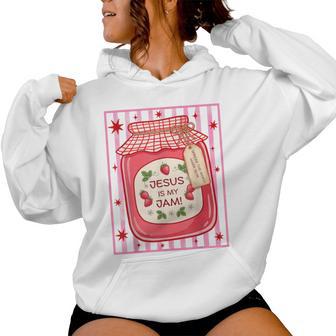 Jesus Is My Jam Cute Christian Strawberry Girly Women Hoodie - Thegiftio UK