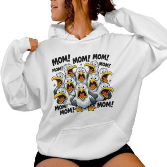Seagull Mom Mother's Day Bird Animal Mother Bird Women Hoodie - Monsterry