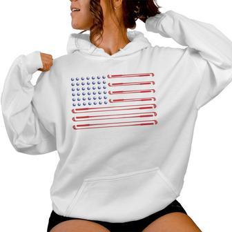 Gofl Usa Flag Golf Player Golf Clubs & Golf Balls Woman Women Hoodie - Thegiftio UK