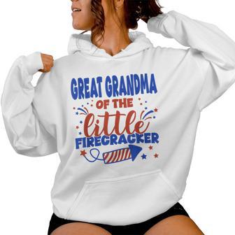 Great Grandma Of The Little Firecracker Fourth Of July Women Hoodie - Monsterry
