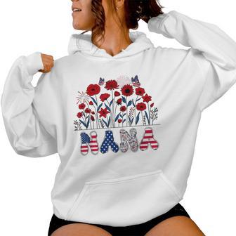 Groovy Nana 4Th Of July Patriotic Floral Mother's Day Women Hoodie - Thegiftio UK