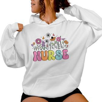 Groovy Nurse Wildflower Floral Happy Nurse Week 2026 Women Hoodie - Monsterry