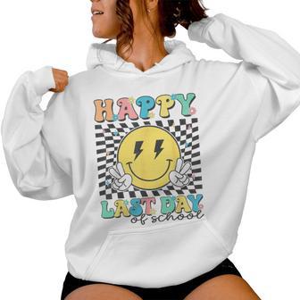 Happy Checkered Last Day Of School Teacher Student Kids Women Hoodie - Thegiftio UK