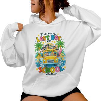 Happy Last Day Of School Bus Driver For Kids Women Hoodie - Thegiftio UK