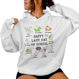 Happy Last Day Of School End Of School YearGoose Teacher Women Hoodie - Monsterry