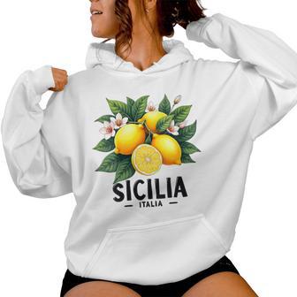 Icilia Italiaicile Italie Citrons Italiens Fraisiciliens Sweat à capuche femme - Cadeauxyz