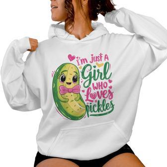I'm Just A Girl Who Loves Pickles Cute Pickle Lover Women Hoodie - Thegiftio UK