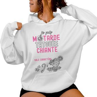 Jeuis Motarde Tatouée Chiante Moto Humour Haut De Gamme Sweat à capuche femme - Cadeauxyz