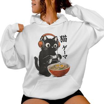 Kawaii Gaming Japanese Cat Gamer Retro Ramen Boys Women Hoodie - Thegiftio