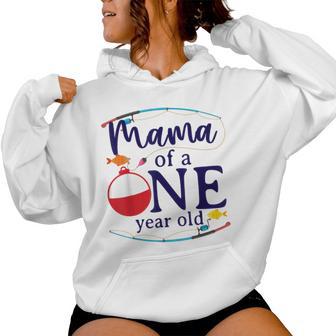 Mama Of The Big One Fishing O-Fish-Ally Birthday Boy Family Women Hoodie - Thegiftio UK