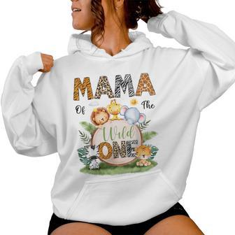 Mama Of The Wild One Safari Jungle 1St Birthday Matching Women Hoodie - Thegiftio UK