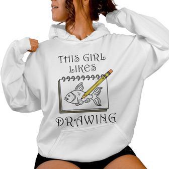 Obras De Arte Dibujo Bocetos Ilustrador In Mangas Sudadera con capucha para mujer - Regaloses