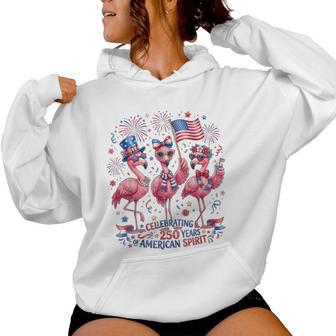 Patriotic Flamingo American Spirit 250 Years Celebration Women Hoodie - Thegiftio UK