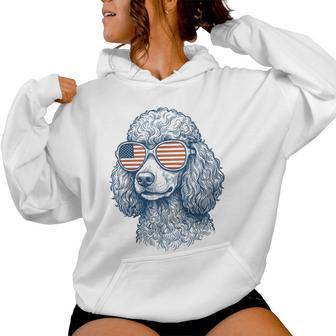 Patriotic Poodle Dog Mom Dad 4Th Of July Vintage Women Women Hoodie - Monsterry CA