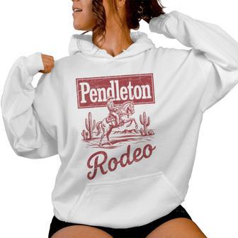 Pendleton Rodeo Vintage Cowboy Western Horse Bronc Riding Women Hoodie - Thegiftio UK