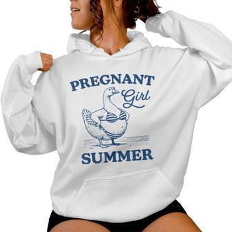 Pregnant Girl Summer Goose Mama Hawaii Beach Vacation Women Hoodie - Thegiftio UK