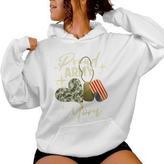 Proud Army Mom Camouflage Mother's Day Dog Tag Us Flag Women Women Hoodie - Thegiftio