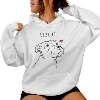 Rescate Amor Pitbull Perro Mamá Es Pitbull Amante Lindo Pitbull Sudadera con capucha para mujer - Regaloses