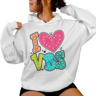 Retro I Love Vbs 2024 Vacation Bible School Christian Women Hoodie - Thegiftio UK