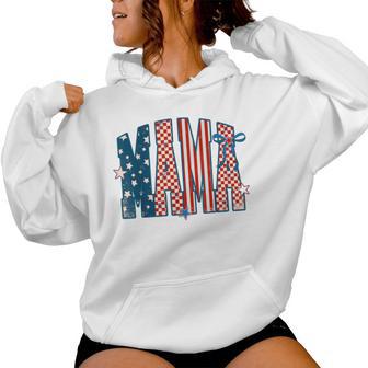 Retro Mama 4Th Of July Patriotic Mom Independence Day Women Hoodie - Thegiftio UK