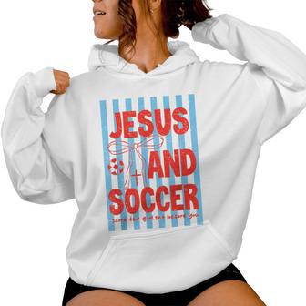 Retro Preepy Jesus And Soccer Reglious Man Boy Girl Women Hoodie - Thegiftio UK