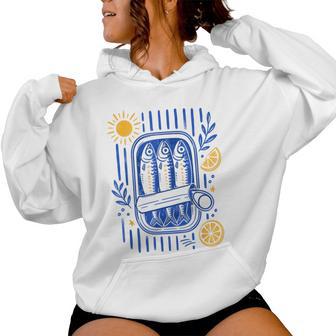 Sardine Fisherman Fish Coastal Graphic Summer Vacation Women Hoodie - Thegiftio UK