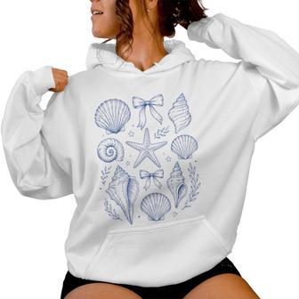 Seashell Coquette Bow Starfish Seashell Summer For Girls Women Hoodie - Thegiftio UK