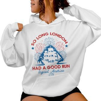 So Long London Had Good Run Signed America Kids Women Hoodie - Thegiftio UK