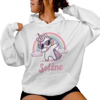 Solène Cadeau Prénom Personnalisé Fille Licorne Sweat à capuche femme - Cadeauxyz