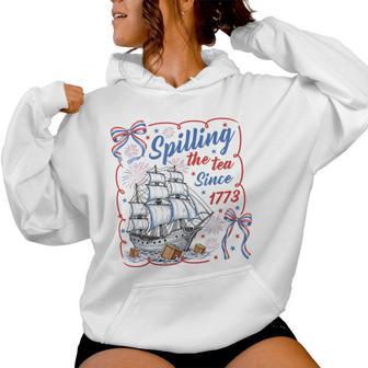 Spilling The Tea Since 1773 Vintage Us History Teacher Women Hoodie - Thegiftio UK