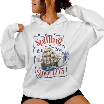 Spilling The Tea Since 1773 Vintage Us History Women Women Hoodie - Thegiftio UK