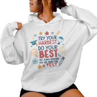 You Are More Than A Test Motivational Teacher Testing Squad Women Hoodie - Monsterry