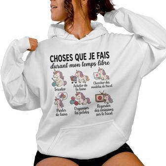 Tricot Humour Cadeau Tricoteuse Licorne Laine Sweat à capuche femme - Cadeauxyz